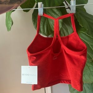 Spacedye Slim Racerback Cropped Tank in Red Heather